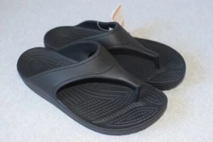 Crocs Sloane Women's US 11 Black Rubber Slip-On Wedge Platform Flip Flop Sandal - Picture 1 of 13