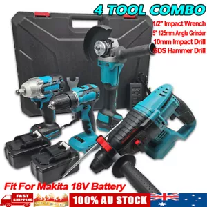 18V Cordless Brushless 8Pcs Combo Kit Drill Angle Grinder Wrench Hammer Tool Set - Picture 1 of 24