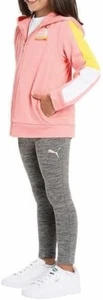 PUMA KIDS 3 PIECE SET Pink HOODIE White T-SHIRT Gray LEGGINGS 5/6 New Girls - Picture 1 of 48