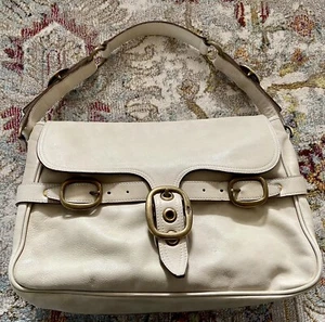 J&M Davidson Women's Leather Handbag,Shoulder Bag Cream Solid Brass - Picture 1 of 12