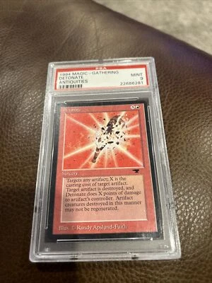 Magic the Gathering MTG Antiquities  Detonate PSA Grade 9 MINT - Image 1 of 2