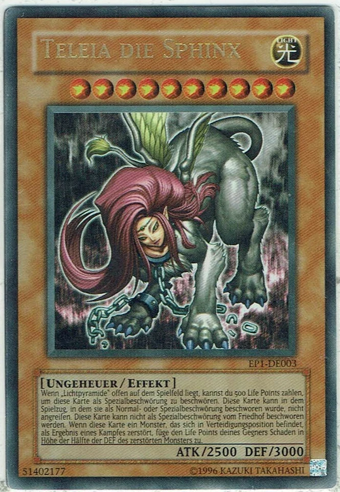 Yu-Gi-Oh Yugioh Teleia La Sphinx EP1-DE003 Ultra Rare Allemand - Photo 1/1