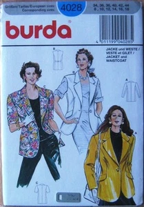 Burda 4028 Schnittmuster - Jacke & Weste - Gr. 34 - 44 - NEU/OVP - Bild 1 von 1