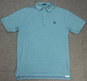 Turtleson Men's Striped Button Up Short Sleeve Golf Polo Shirt Size Medium - Picture 1 of 12