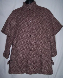 Women's Vintage Wool Cape Coat Brown Snap Front Size 18 Made in Yugoslavia - Picture 1 of 5