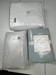 Pottery Barn Teen Mikrofaser Biesen weiß Doppel Bettbezug & zwei Kissenbezüge - Bild 1 von 11