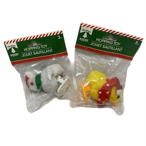 Christmas House Hopping Chick and Bunny Toys Wind Up Multicolor Ages 3 And Up - Picture 1 of 7