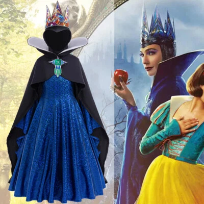 Disfraz de Blancanieves para niños Disfraz de Reina Malvada Vestido Niñas Vestido Azul Capa Corona Foto 1 de 4