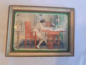 Vintage Small Wood Framed Victorian Erotic Nude Print - Picture 1 of 3