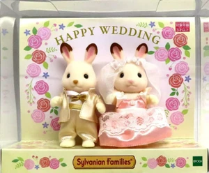 Calico Critters Sylvanian Families Bride & Groom Happy Wedding Pink Set - Picture 1 of 1