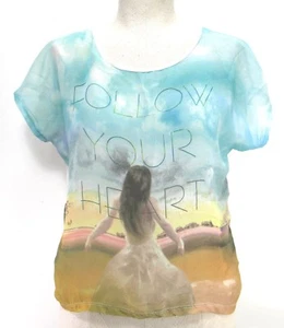 Ember - Shirt - Größe M - Damen - Follow your Heart - transparentes Netzshirt - USA - Bild 1 von 5