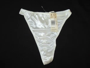 NUEVO CON ETIQUETAS Tanga Bragas Warner's JUST YOUR FIT Talla 4-7 Marfil Años 90 Segunda Piel - Imagen 1 de 5