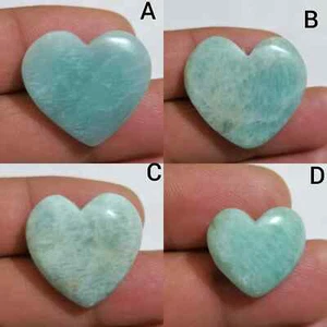 Gorgeous Green Amazonite Cabochon Heart Shape Loose Gemstone For Jewelry Making - Picture 1 of 13