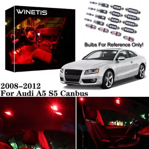 Red Interior LED Bulbs Package Lights 12Pcs For Audi A5 S5 Canbus 2008-2012 - Bild 1 von 11