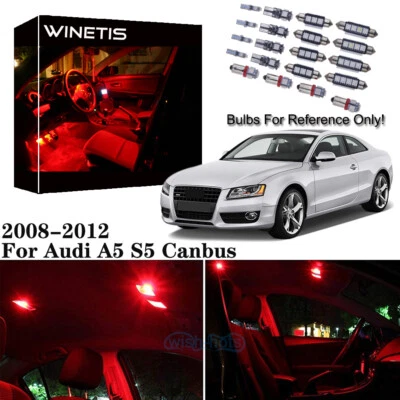 Paquete de luces LED interiores rojas 12 piezas para Audi A5 S5 Canbus 2008-2012 Foto 1 de 4