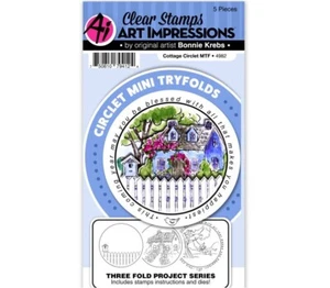 NEW - Art Impressions Clear Stamps Dies ~ Cottage MTF ~ 4982 Trifolds - Picture 1 of 1