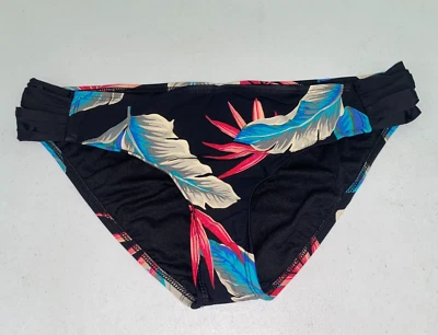 Athena Womens Tropic Side Shirred Bikini Bottom Black Size Large  Foto 1 de 3