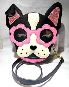 BETSEY JOHNSON Crossbody Bag Puppy In Sunglasses "XOPUP" BRAND-NEW w/tags - Picture 1 of 14