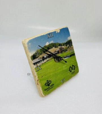 Vintage Tumbled Marble Art And Stone Alarm Clock Sunny Hills Service USA 16 - Image 1 of 4