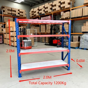 1200kg 2M*2M Heavy Duty Warehouse Storage Garage Workshop Steel Shelving Rack - Picture 1 of 15