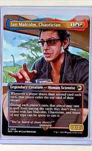 2023 MTG Magic the Gathering Jurassic World Borderless Ian Malcolm Chaotician - Picture 1 of 2
