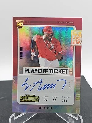 2021 Panini Contenders Jo Adell RC #121 Playoff Ticket Auto ANGELS 17/18  - Image 1 of 2