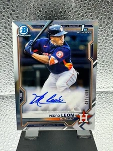 2021 Bowman Chrome Pedro Leon 1st Bowman Auto Refractor /499 - Picture 1 of 1