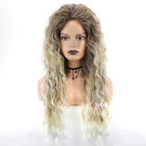 26" Long Curly Wavy Wigs for Women Glueless Highlights Wigs Cosplay Party Wigs - Picture 1 of 35