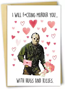 Funny Birthday Card, Scary Movie Gift for Wife Girlfriend, Killer Valentines Car - Picture 1 of 12