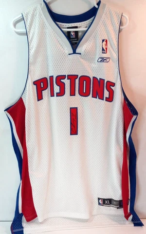 Detroit Pistons #1 Chauncey Billups Autographed Reebok NBA XL Basketball Jersey Cover
