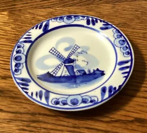 Delft Blue Vintage Handpainted Miniature Plate Windmill EUC - Picture 1 of 2