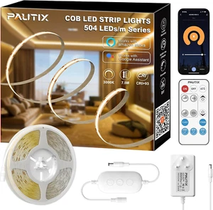 COB LED Strip 7.5M, 3780LEDs Dimmable Warm White 3000K with Mains - Picture 1 of 6