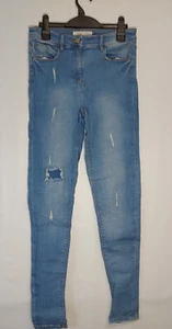 Papaya Denim Womens Blue Skinny Ripped Jeans Size UK 10 - Picture 1 of 6
