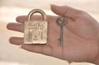 Vintage Brass Square Shape Good Year 6 Levers Handcrafted Solid Padlock