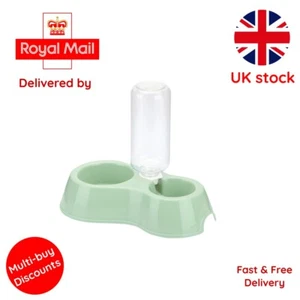 GREEN CAT Feeders Double Bowls Small Dog Food Bowl Water Bowl - Picture 1 of 5