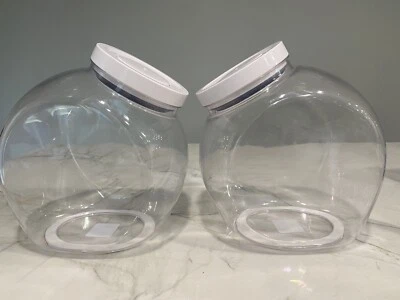 2 frascos herméticos grandes de almacenamiento de alimentos OXO de plástico transparente de 5,0 cuartos de galletas de caramelo POP Foto 1 de 4