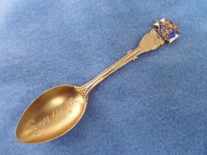 Cucchiaio ricordo vintage Cavalieri di Colombo KC tono oro - Foto 1 di 4