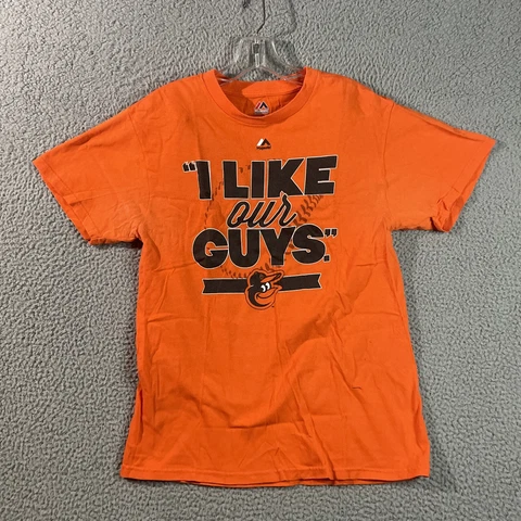 Baltimore Orioles T Shirt Large Majestic I Like Our Guys Bucks Boys MLB Baseball Cover