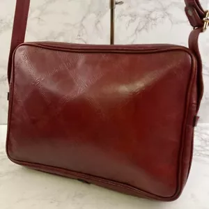 YSL YVES SAINT LAURENT Leather Shoulder Bag Crossbody Burgundy One Shoulder Used - Picture 1 of 11