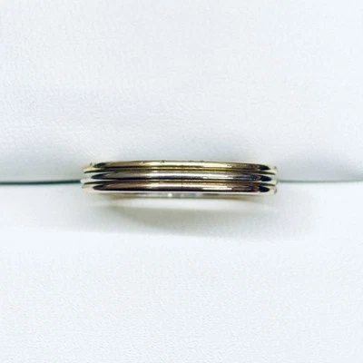 Cartier 18k 750 Rose White Yellow Gold Engagement Wedding Ring Band Size 5.5 3mm - Image 1 of 4