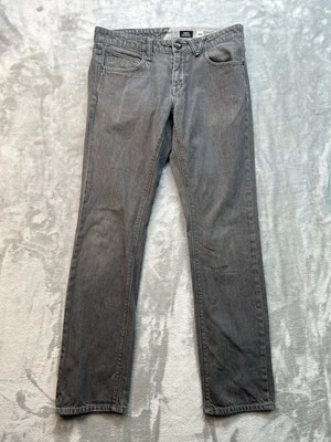 Volcom Mens Sz 30 Designer Grey Jeans Slim Straight Vorta Skate Street Wear Guys - Image 1 of 4