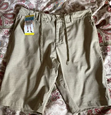 Pantalones Cortos Híbridos HANG TEN Tostados de Sarga Secado Rápido Nuevos con Etiquetas Para Hombre ¡Talla 32!! Foto 1 de 4