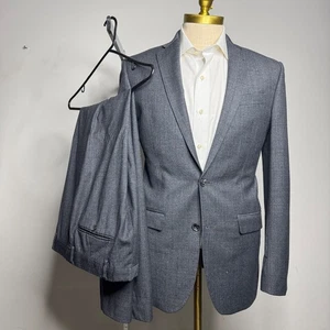 JOS A BANK 1905 Mens Suit 2 Piece 100 Wool Slim Fit Gray Plaid Check 38L 32W - Picture 1 of 12