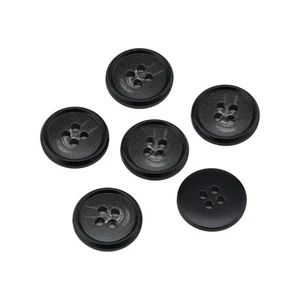 20Pcs Black Resin Buttons, 4-Hole, for Sewing DIY Projects Decor 15-25mm - Picture 1 of 6