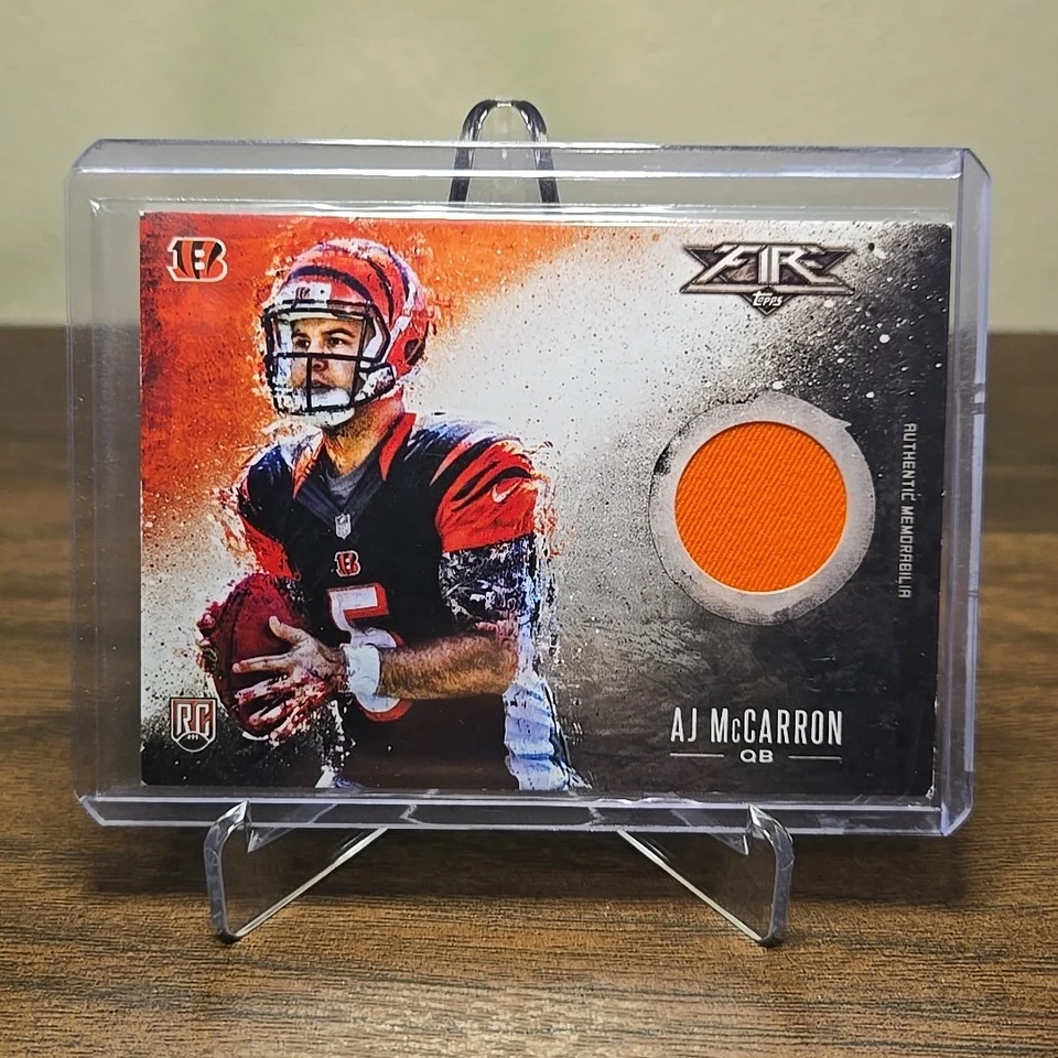 2014 Topps Fire - Relics A.J. McCarron #FR-AM (MEM, RC) - Image 1 of 2