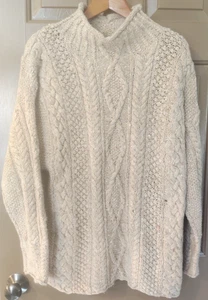 Vintage EXPRESS TRIKOT Angora Strick hellbraun Top Grobstrick Zopfmuster Gr. M - Bild 1 von 7