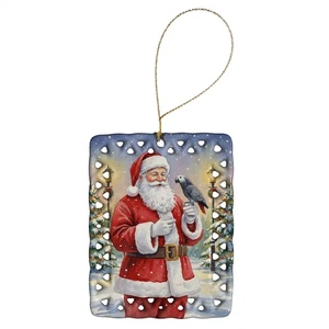Caroline's Treasures Timneh African Grey Santa Claus Porcelain Ornament FNT1223C - Picture 1 of 3