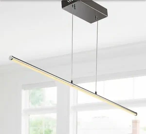 JONATHAN Y Conley 39.5 in. Dimmable Adjustable LED Chrome Metal Linear Pendant - Picture 1 of 2