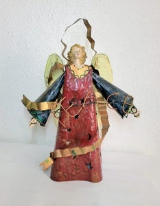 Einzigartiger Vintage viktorianischer Frieden Weihnachtsengel Baumspitze Dose & Schrauben rustikal - Bild 1 von 7