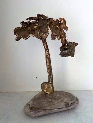 Arbre en bronze non signé de style brutaliste 20 cm de haut - Photo 1/4